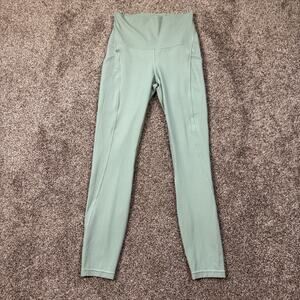 Lululemon Align High Rise Pant 25" Pockets Pale Green Size 4 Yoga Workout Train